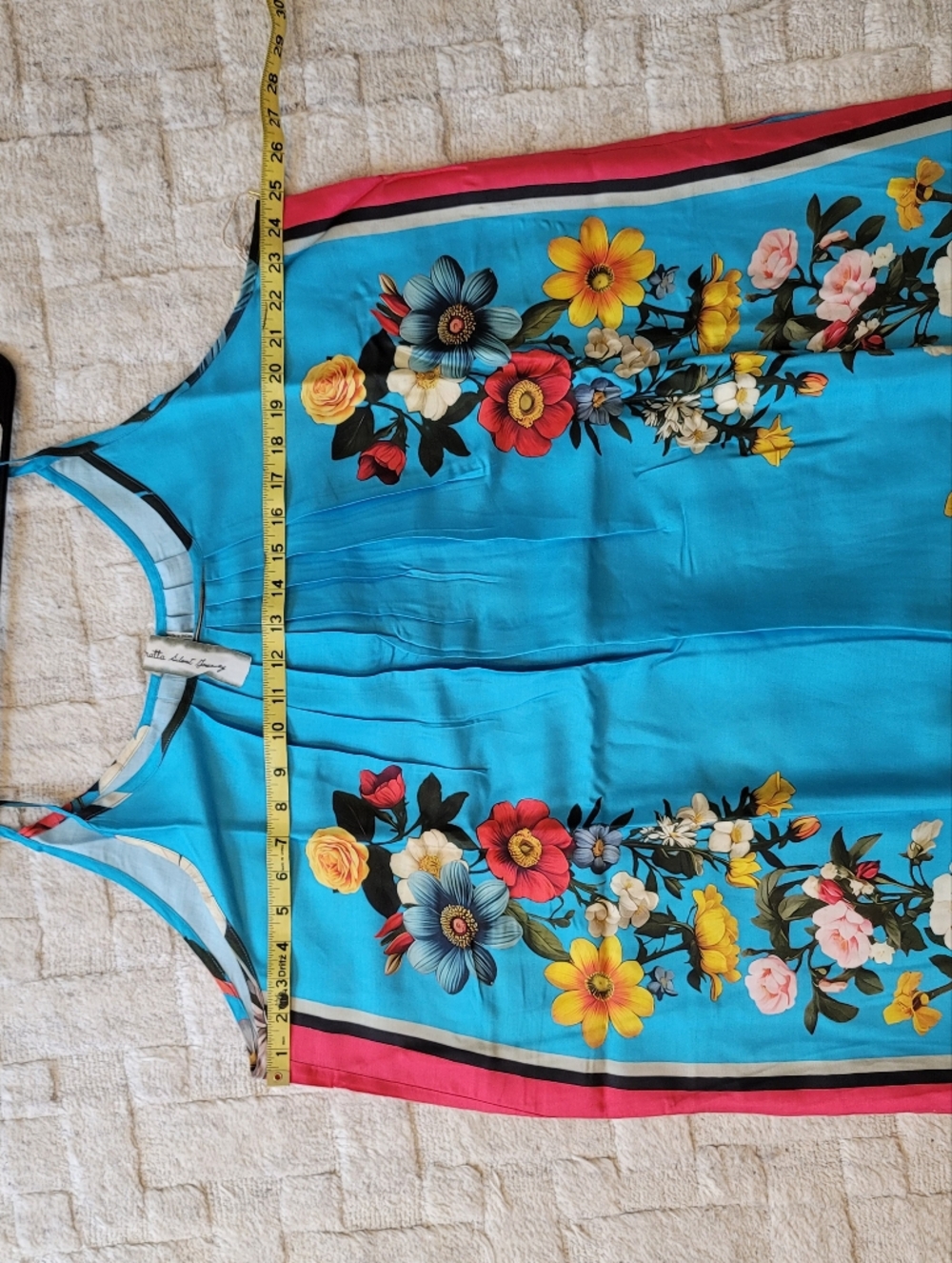 NWT ARATTA Floral Garden Maxi Dress Viscose Blue Floral Boho Size XL - Picture 12 of 16